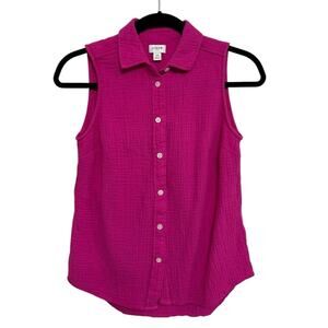 J. Crew Factory Sleeveless Gauze Button Up in Pink - Size XS